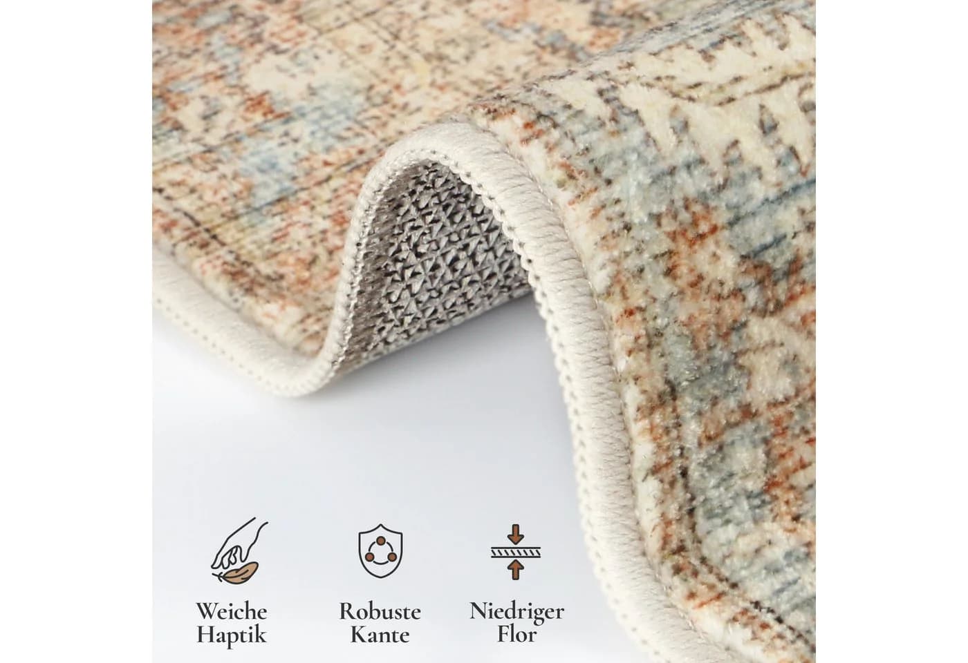 GENIMO Teppich Orange Maschinenwaschbar Kurzflor Antirutsch - Bild 5