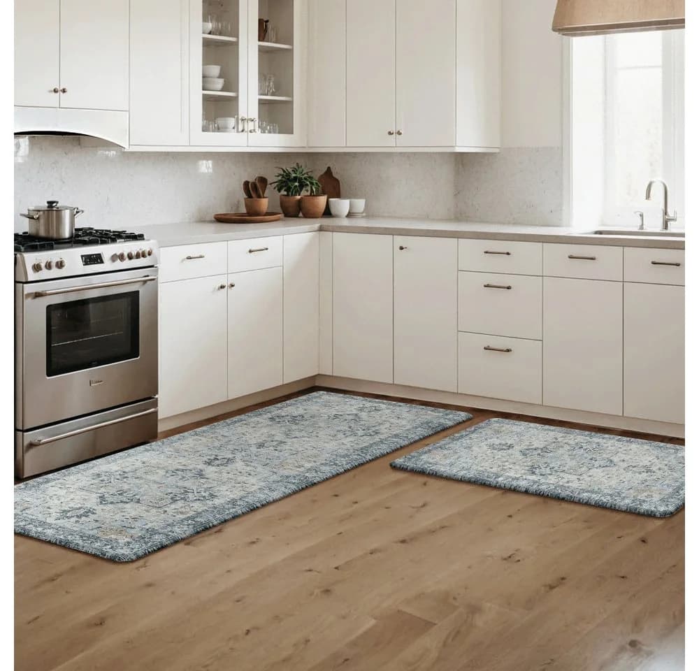 GENIMO Küchenteppich 2er Set PVC NO-Pile Blau