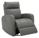 CHITA Elektrischer Relaxsessel Grau Echtleder 270° drehbar Bild 1