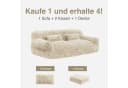 CHITA 2-Sitzer Sofa Beige mit Kissen & Decke, Chenille, Vakuum-Kompression Bild 3
