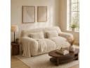 CHITA 2-Sitzer Sofa Beige mit Kissen & Decke, Chenille, Vakuum-Kompression Bild 4