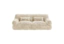 CHITA 2-Sitzer Sofa Beige mit Kissen & Decke, Chenille, Vakuum-Kompression Bild 5