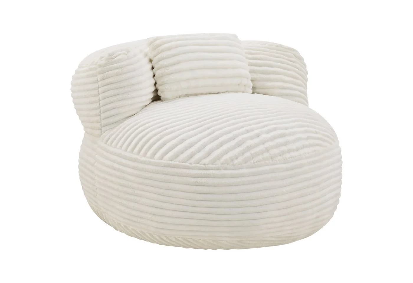 CHITA Sitzsack mit Kissen & Decke Chenille Weiß Gaming Lounge Chair - Bild 2