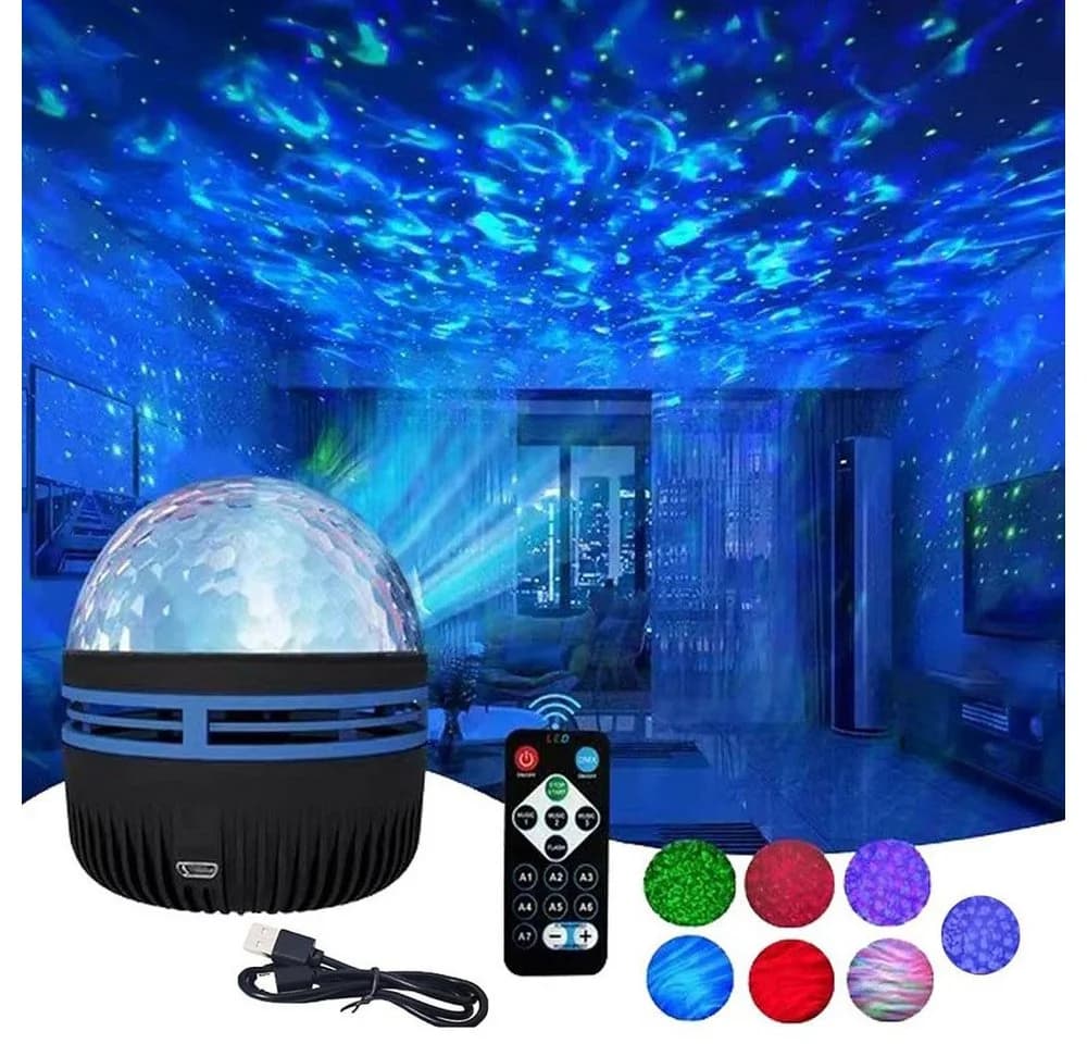 PRIISF Projektionslampe LED Nordlicht Projektor Sternenhimmel Aurora Wasserwellen Nachtlicht