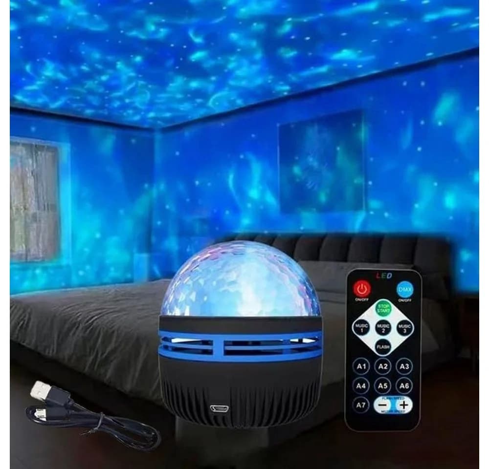 PRIISF Projektionslampe LED Nordlicht Projektor Sternenhimmel Aurora Wasserwellen Nachtlicht - Bild 4
