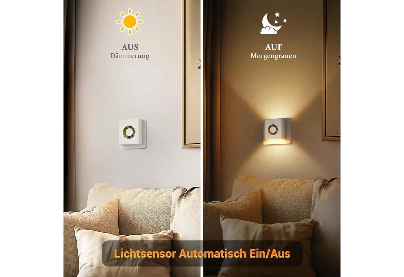 PRIISF LED Steckdosenleuchte Nachtlicht Warmweiß mit Bewegungsmelder - Bild 4