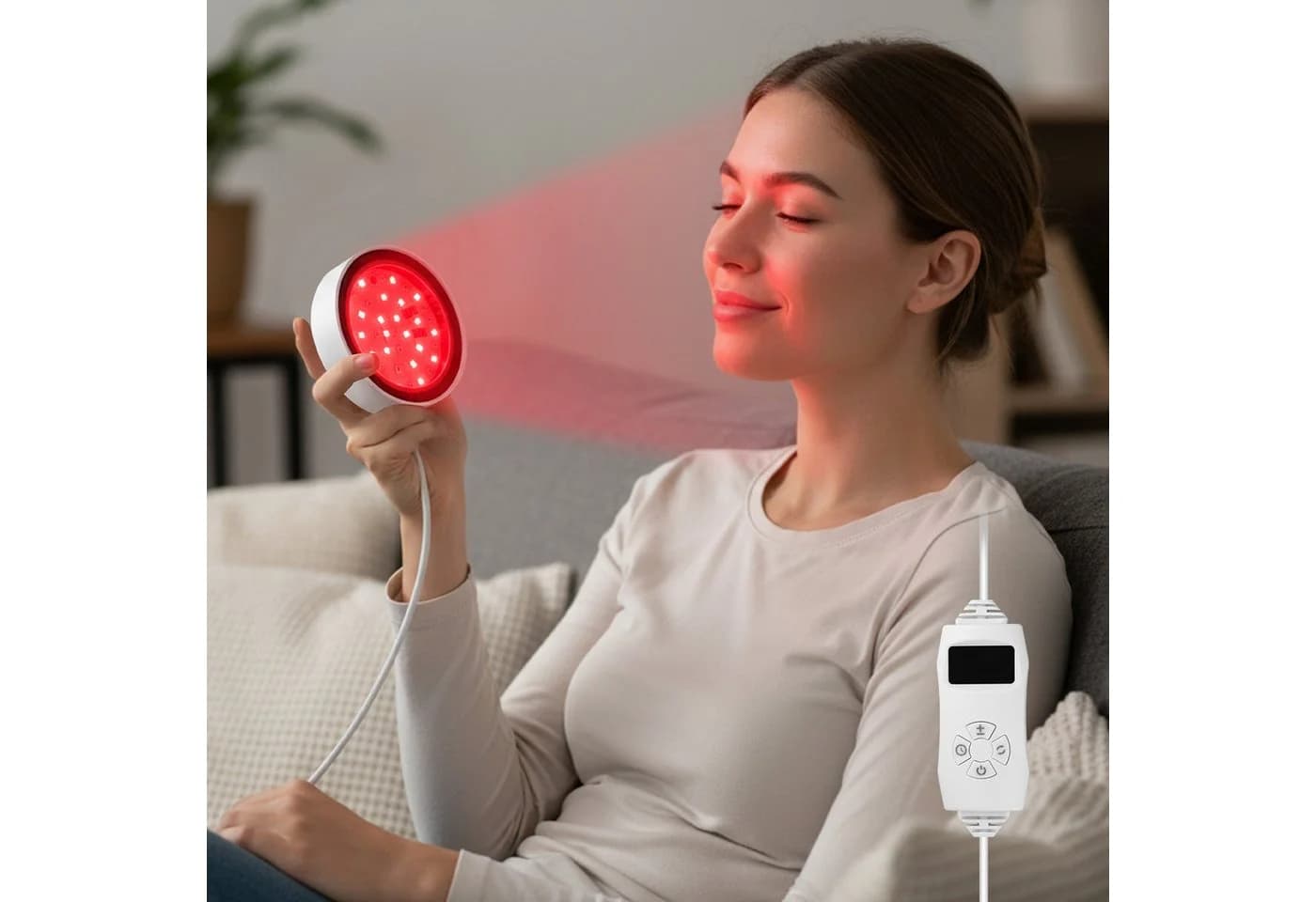 QUBEBU Tageslichtlampe Infrarotlampe 660&850nm Lichttherapielampe Rotlichtlampe Schreibtisch