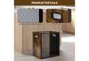 PRIISF Papierkorb Retro Metallgitter Massivholz 17L Braun Bild 1