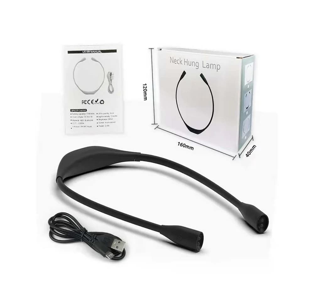 QUBEBU LED Leselampe Hals 360° Verstellbar 3 Farbtemperaturen USB Type-C