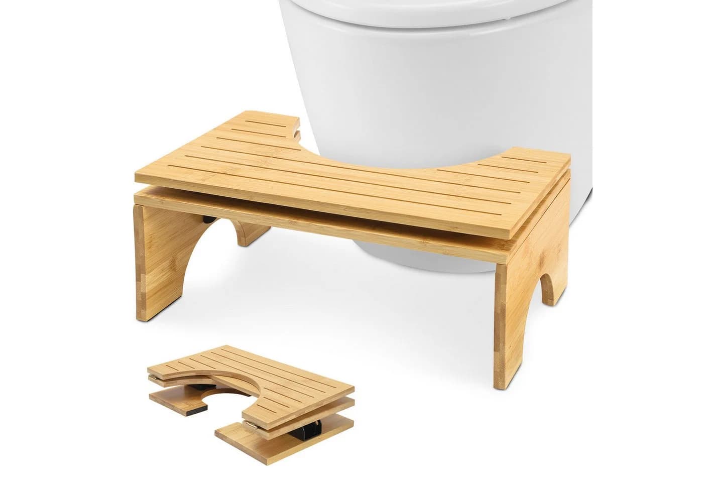 JOYOLEDER Bambus Fußhocker Klappbar Ergonomisch mit Neigungsverstellung - Bild 2