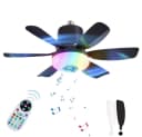 QUBEBU Deckenventilator RGB Deckenleuchte mit Beleuchtung, Bluetooth Lautsprecher, Timer, 6 Flügel Bild 2