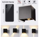 VIVIHEYDAY LED Wandleuchte mit Bewegungsmelder Schwarz IP65 Bild 1