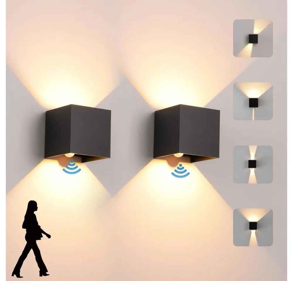 VIVIHEYDAY LED Wandleuchte mit Bewegungsmelder Schwarz Aluminium - Bild 2