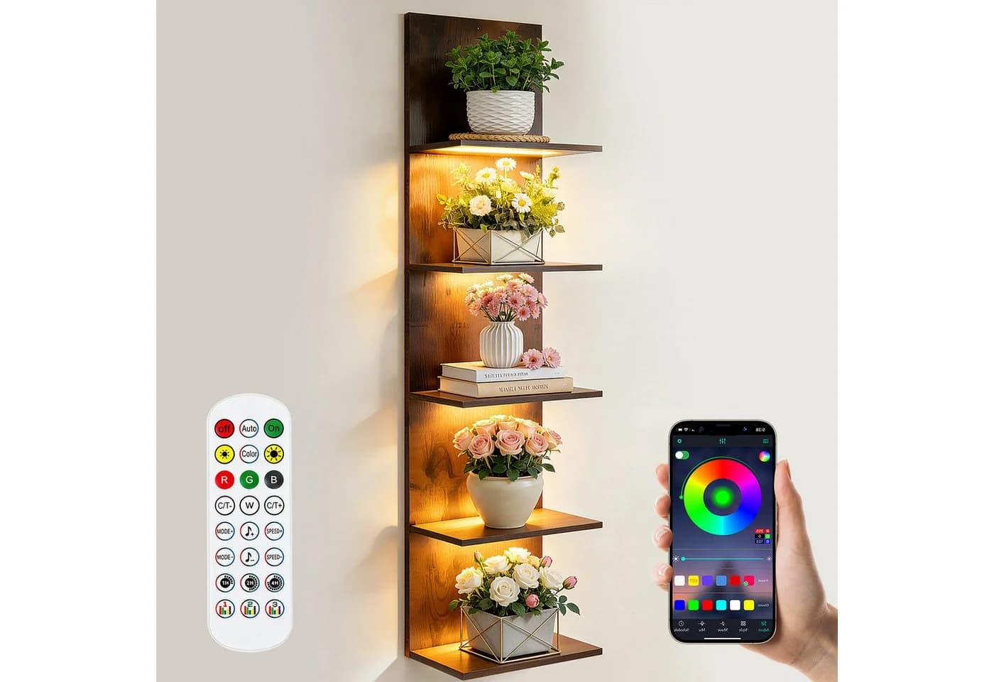 XERSEK Wandregal Bücherregal RGB+IC Lauflicht - Bild 2