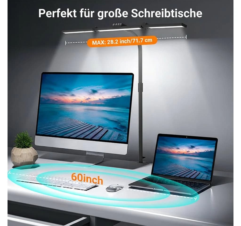 Sunicol Schreibtischlampe LED Dimmbar 5 Farbmodi Touch-Steuerung - Bild 3