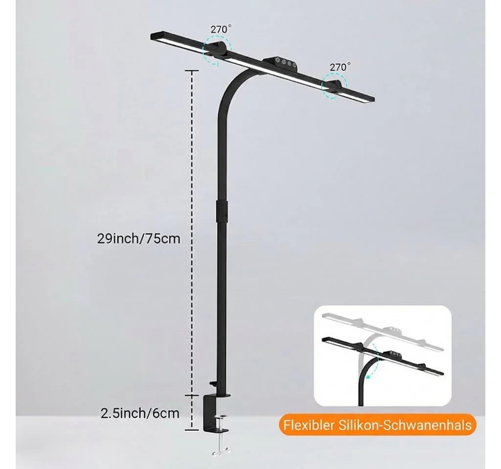 Sunicol Schreibtischlampe LED Dimmbar 5 Farbmodi Touch-Steuerung - Bild 4