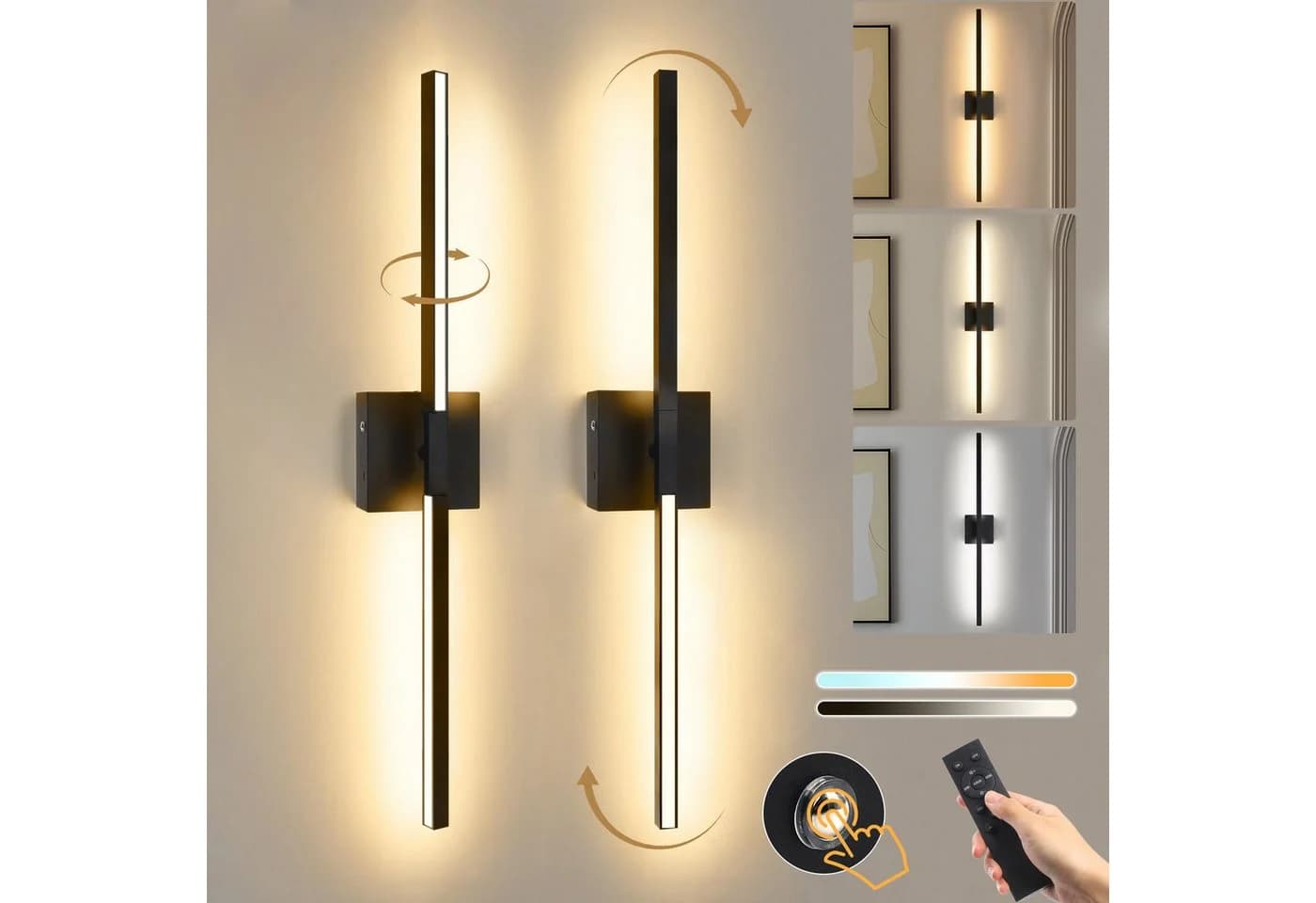 Lapalife Wandleuchte 10000mAh Akku Wandleuchte Innen Dimmbar 3 Farbtemperaturen LED - Bild 2