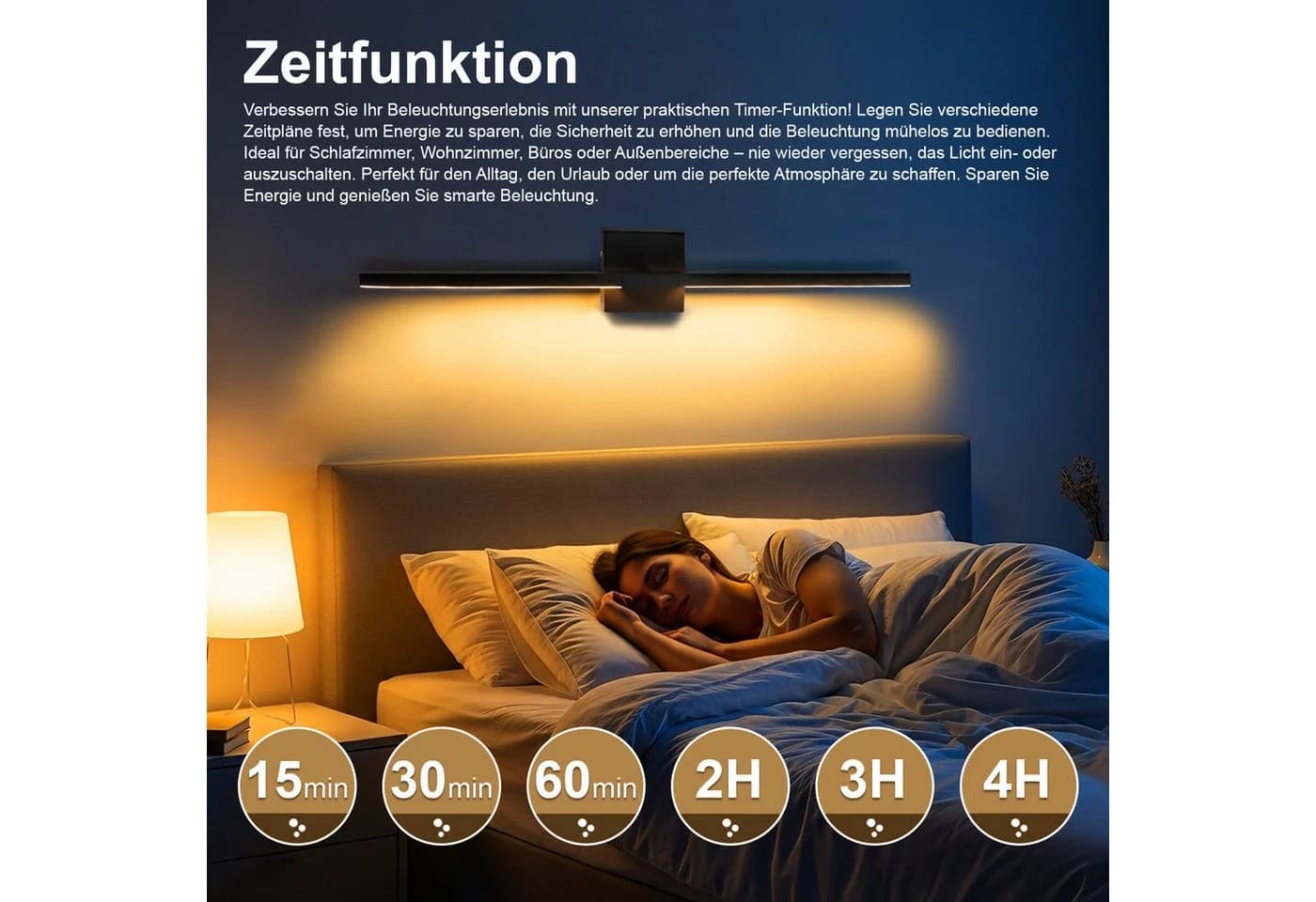 Lapalife Wandleuchte 10000mAh Akku Wandleuchte Innen Dimmbar 3 Farbtemperaturen LED - Bild 5