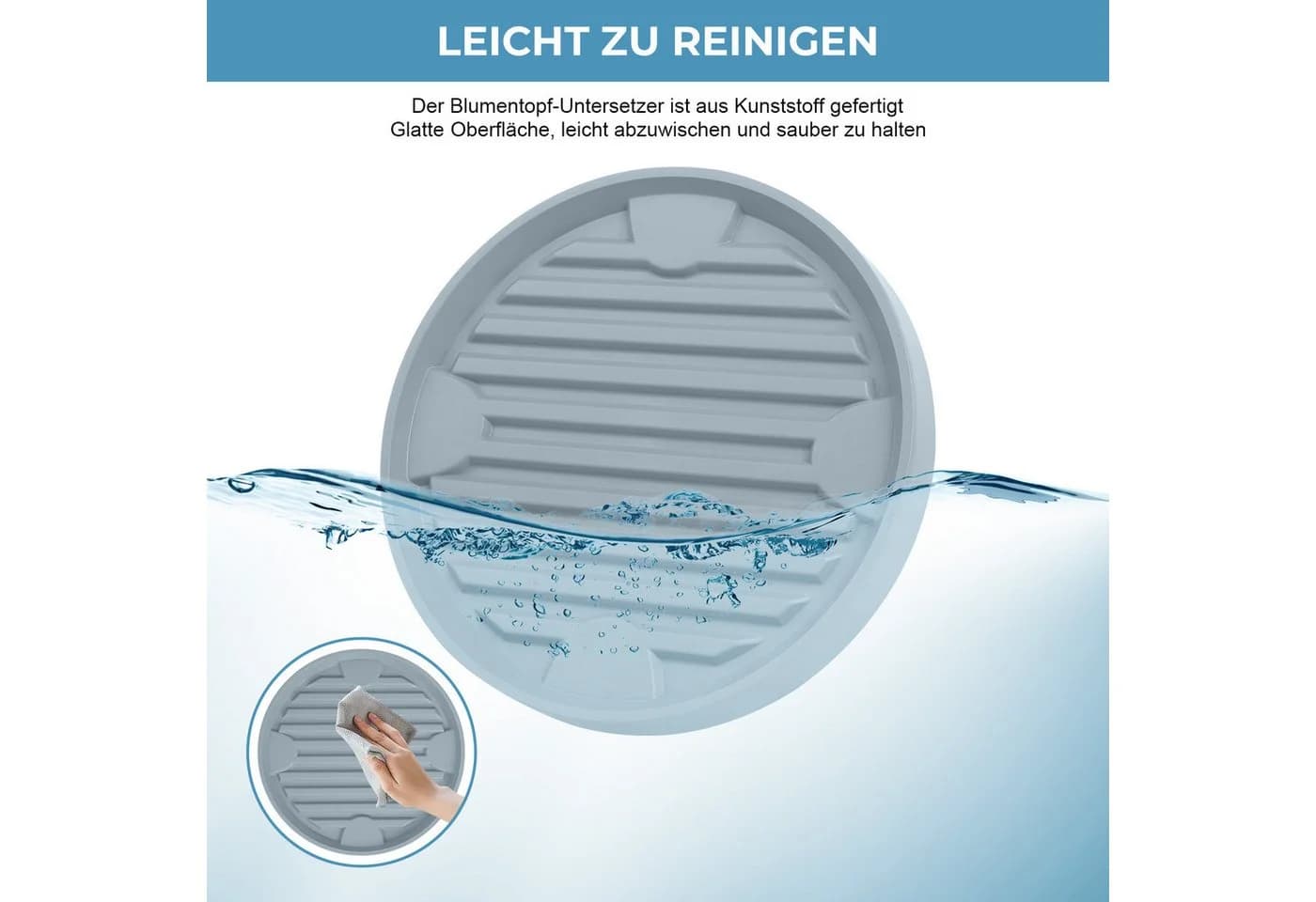 QUBEBU Pflanzenroller Grau 2 Stück mit 360° Rollen bis 70 kg - Bild 4