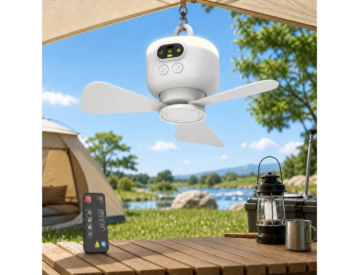 Lapalife Deckenventilator Camping mit LED Licht & Fernbedienung - Bild 2