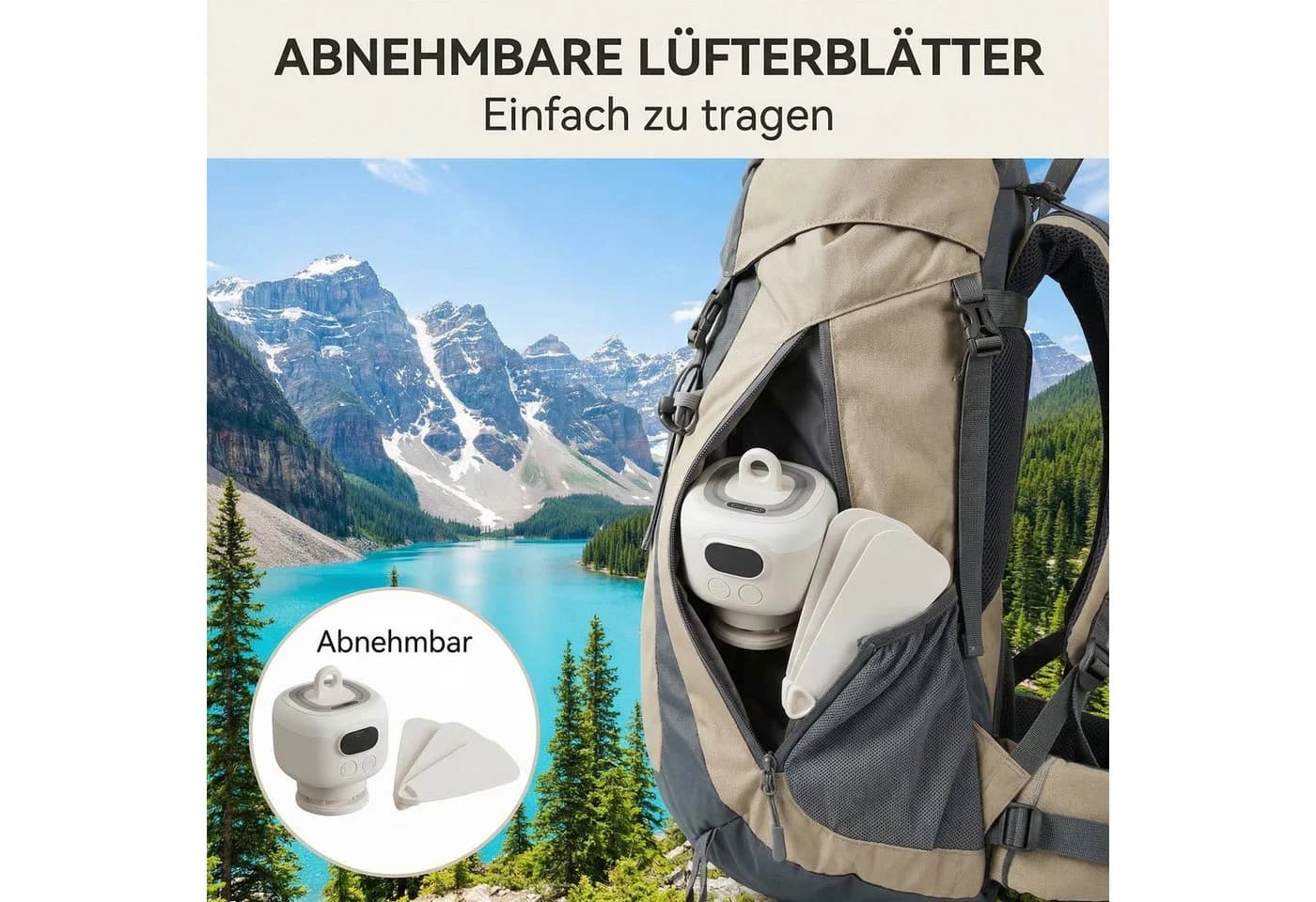 Lapalife Deckenventilator Camping mit LED Licht & Fernbedienung - Bild 5