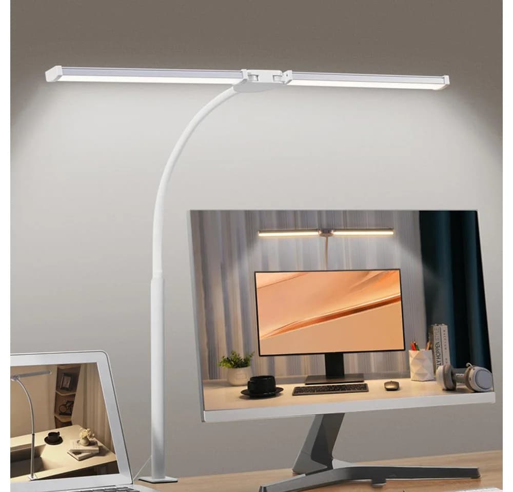 Lapalife Schreibtischlampe Klemmbar Doppelkopf 3 Farbtemperaturen Weiß - Bild 2