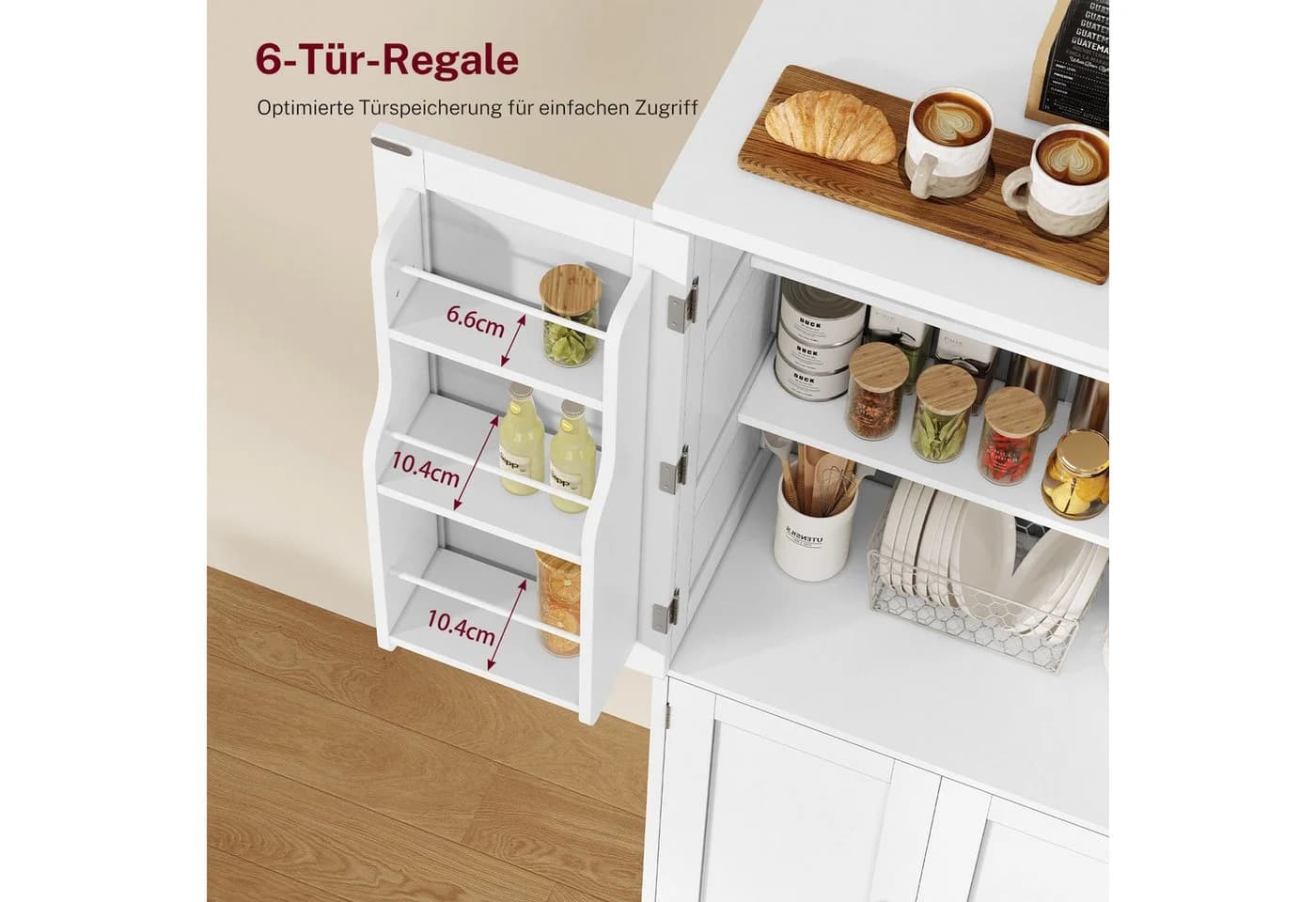 TEENFON Hochschrank 4-türig Weiß Modern - Bild 5