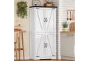TEENFON Hochschrank mit 4 Scheunentüren Weiß Modern Bild 1