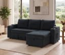 GUNJI Ecksofa Chenille L-Form mit Schlaffunktion Bild 2
