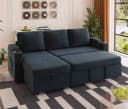 GUNJI Ecksofa Chenille L-Form mit Schlaffunktion Bild 4