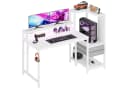 HOMALL Gamingtisch L-Form Schwarz mit LED-Beleuchtung und Schubladen Bild 2