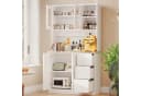 HOMALL Highboard Küchenbuffet mit LED, Steckdose & Glastür Bild 3