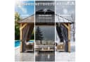 HOMALL Gartenpavillon Zedernholz Wetterfest Hardtop-Dach mit Vorhängen Bild 5