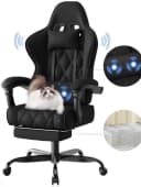 HOMALL Gaming-Stuhl Massage-Bürostuhl aus Stoff mit Fußstütze und Kopfstütze Bild 2