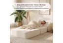 HOMALL Loungesofa Cord Beige 1-Sitzer mit Liegefunktion Bild 5
