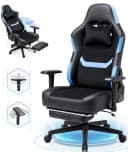HOMALL Gaming-Stuhl mit Fußstütze, blau, 180 kg Tragfähigkeit Bild 2