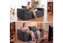 HOMALL Sofa 2-Sitzer Teddy-Bouclé grau mit Schlaffunktion Bild 4
