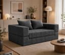 GUNJI Schlafsofa 2-Sitzer Teddy grau mit Liegefunktion Bild 1