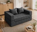 GUNJI Schlafsofa 2-Sitzer Teddy grau mit Liegefunktion Bild 2