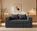 GUNJI Schlafsofa 2-Sitzer Teddy grau mit Liegefunktion Bild 3