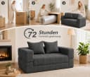 GUNJI Schlafsofa 2-Sitzer Teddy grau mit Liegefunktion Bild 4