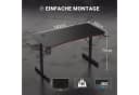 HOMALL Gamingtisch Schwarz Carbonfaser mit Kabelmanagement Bild 3