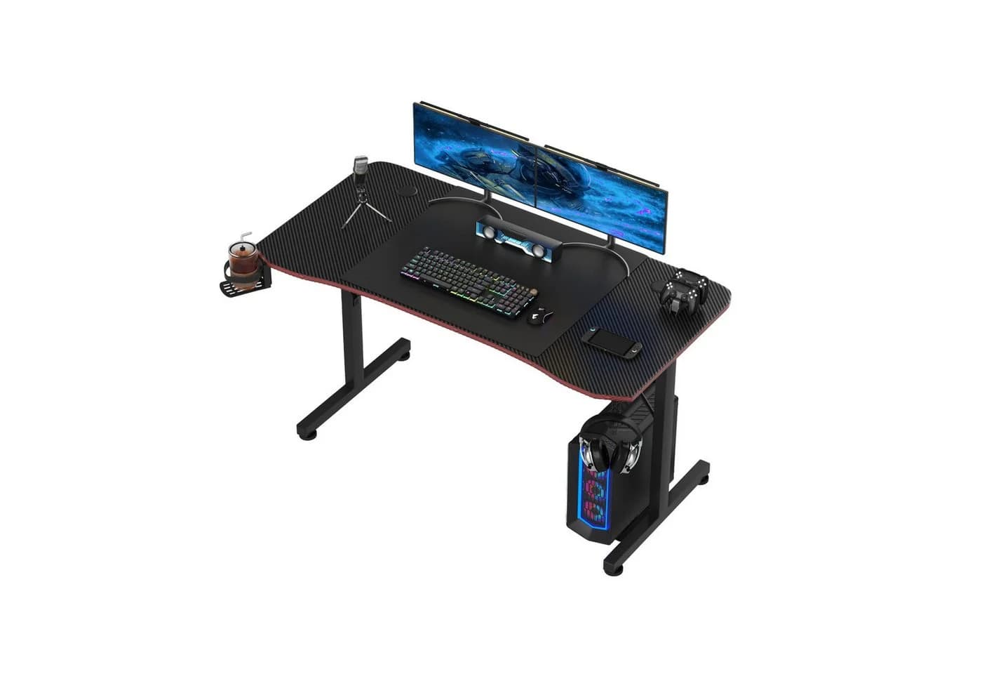 GUNJI Gamingtisch mit Z-Fuß Design und Carbonfaser-Oberfläche - Bild 2