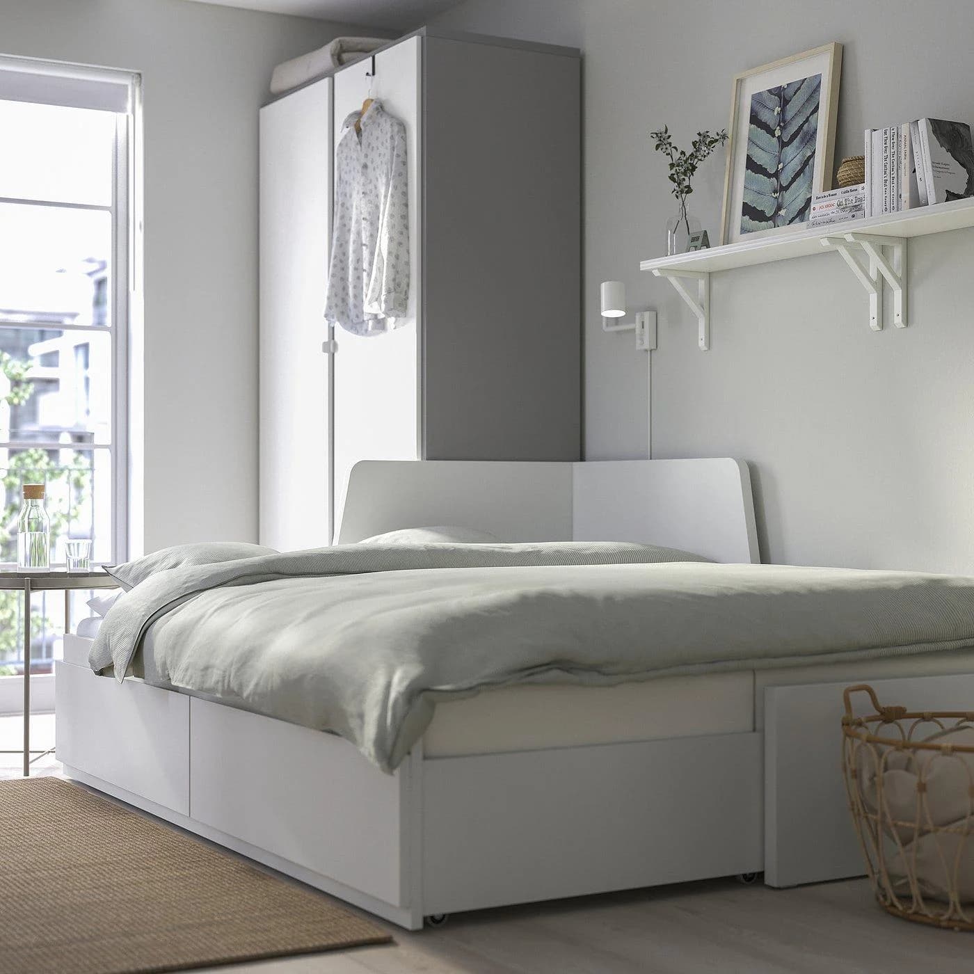 IKEA FLEKKE Tagesbett mit 2 Schubladen und 2 Matratzen Weiß