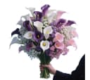 Zaewry Kunstblumenstrauß Calla-Lilien & Schleierkraut Violett/Weiß/Rosa Bild 2