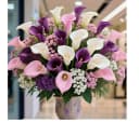 Zaewry Kunstblumenstrauß Calla-Lilien & Schleierkraut Violett/Weiß/Rosa Bild 5