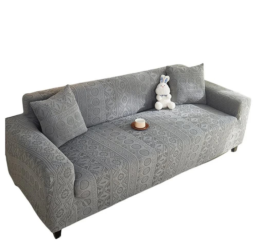 Diwzbyn Sofahusse Stretch-Sofabezug Grau mit dezentem Muster - Bild 2