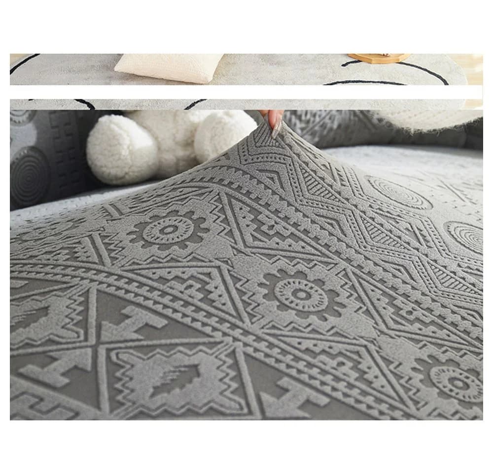 Diwzbyn Sofahusse Stretch-Sofabezug Grau mit dezentem Muster - Bild 4