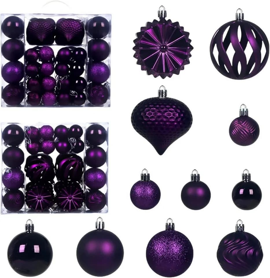 Sorvyzxn Weihnachtsbaumkugel Set 48-tlg. Bunt Handbemalt Kunststoff - Bild 2