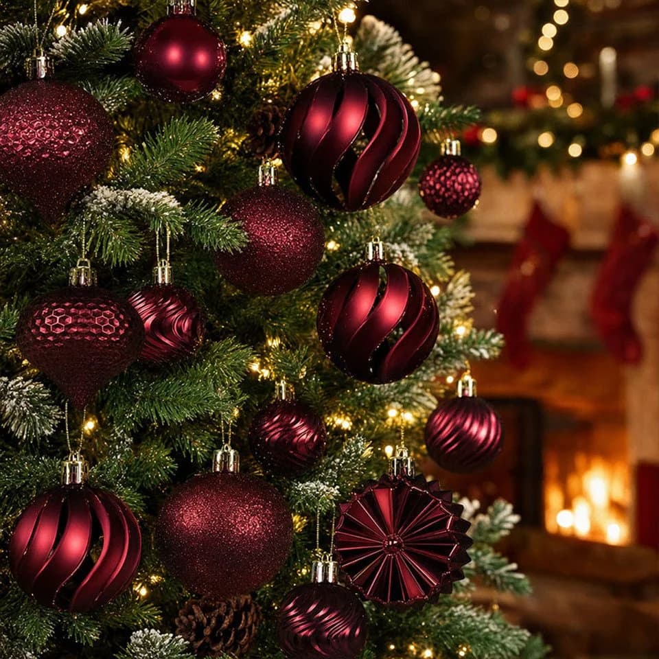 Sorvyzxn Weihnachtsbaumkugel Set 48-tlg. Bunt Handbemalt Kunststoff - Bild 5